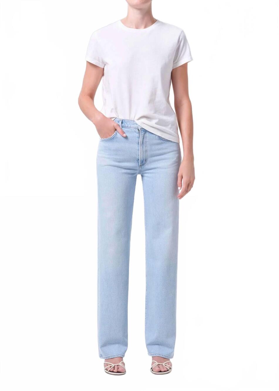 NEW AGOLDE harper mid rise relax straight jeans in flaunt